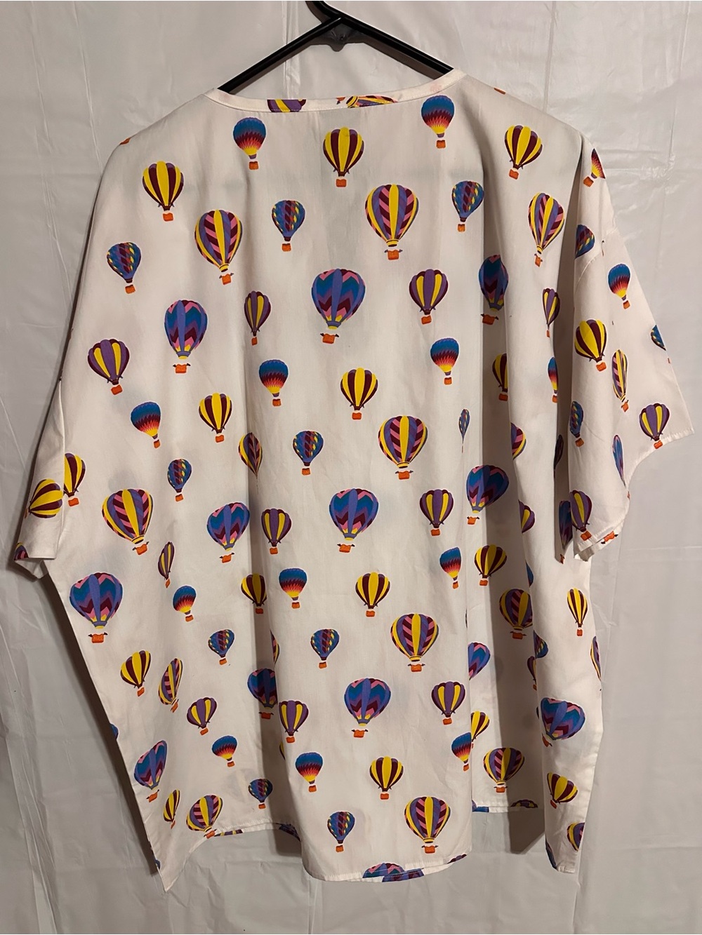 Gator Hot Air Balloon Print Scrubs- White Adult Unisex